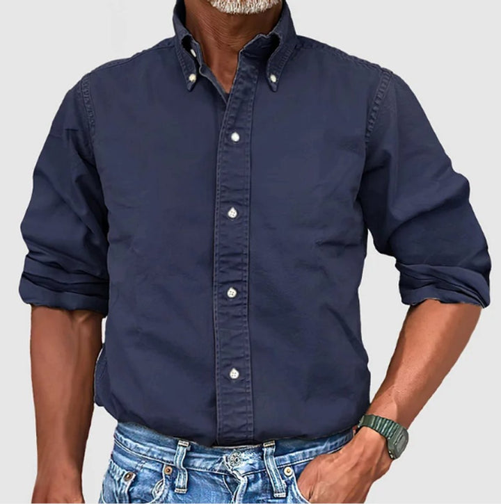 James | Men's Long-Sleeve Button-Down Cotton Shirt Regular Fit
