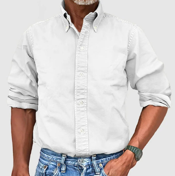 James | Men's Long-Sleeve Button-Down Cotton Shirt Regular Fit