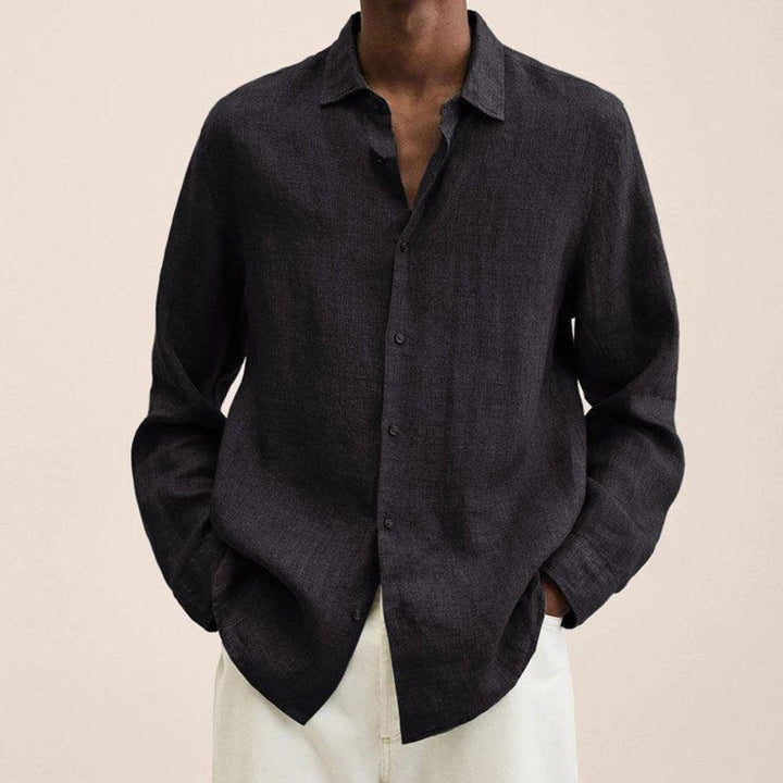 Jack | Men's Long-Sleeve Button-Up Shirt Spread Collar Relaxed Fit