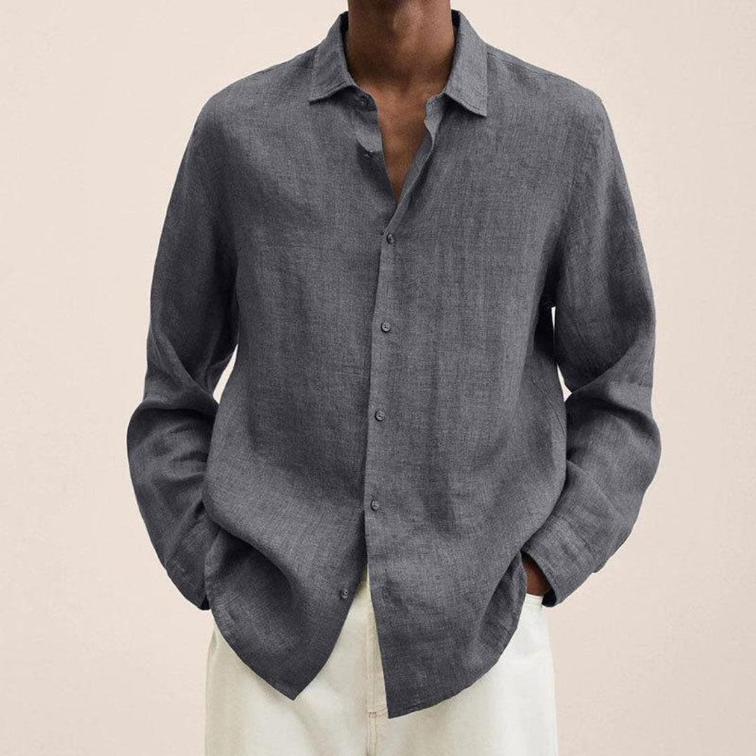 Jack | Men's Long-Sleeve Button-Up Shirt Spread Collar Relaxed Fit