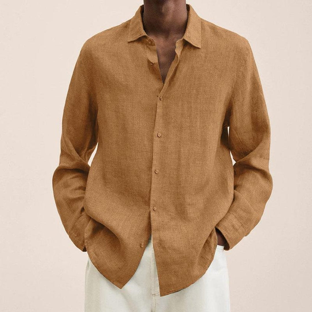 Jack | Men's Long-Sleeve Button-Up Shirt Spread Collar Relaxed Fit