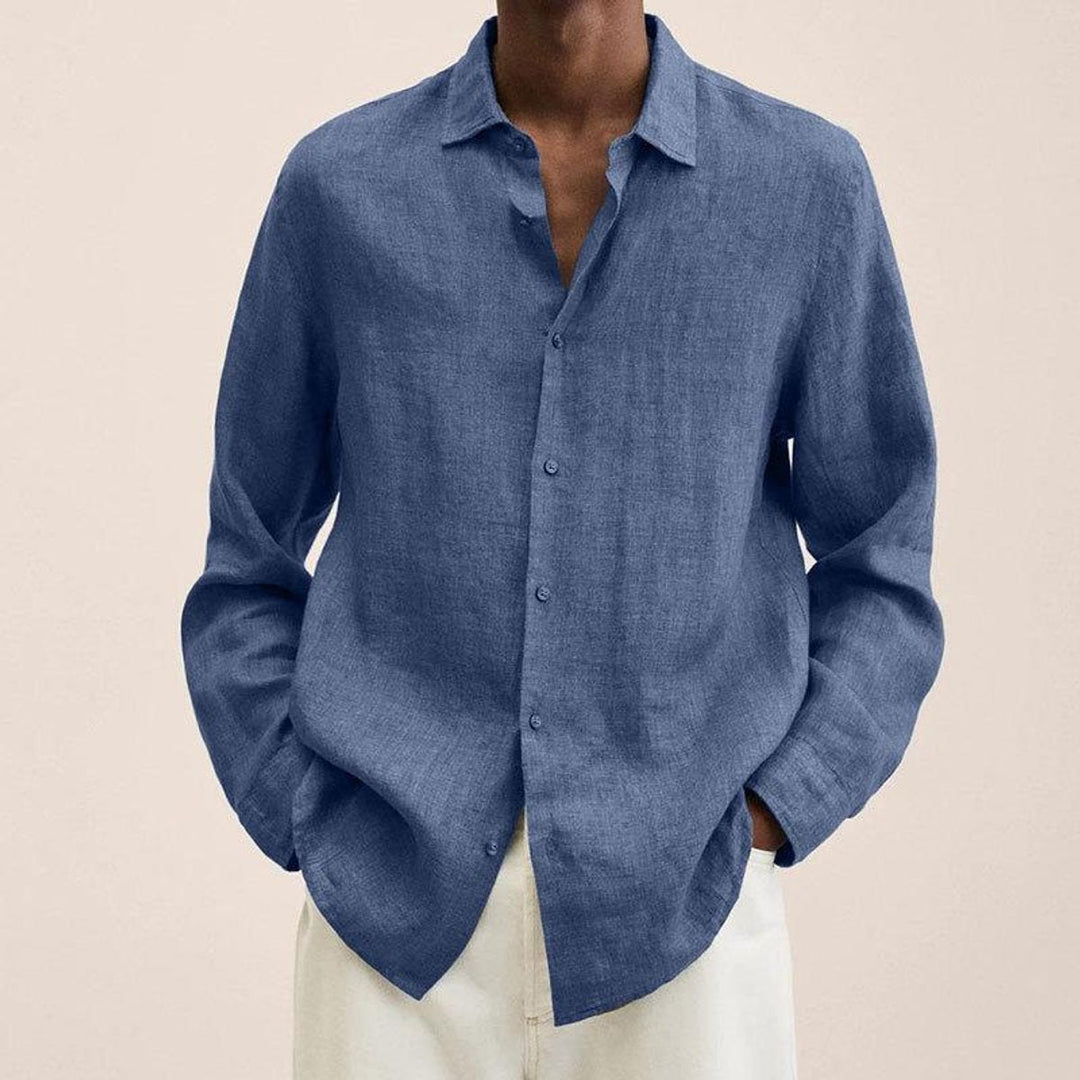 Jack | Men's Long-Sleeve Button-Up Shirt Spread Collar Relaxed Fit