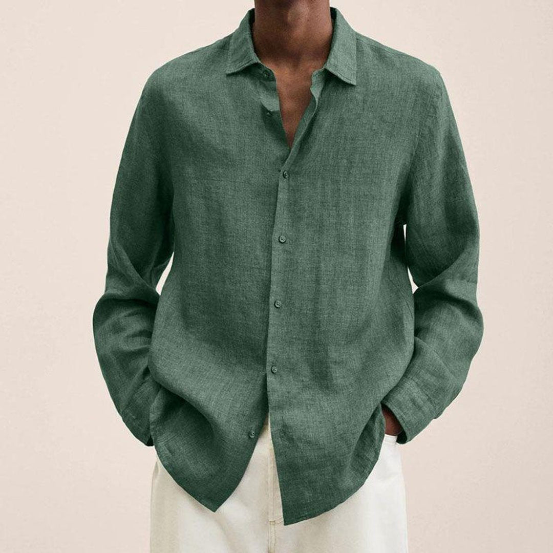 Jack | Men's Long-Sleeve Button-Up Shirt Spread Collar Relaxed Fit