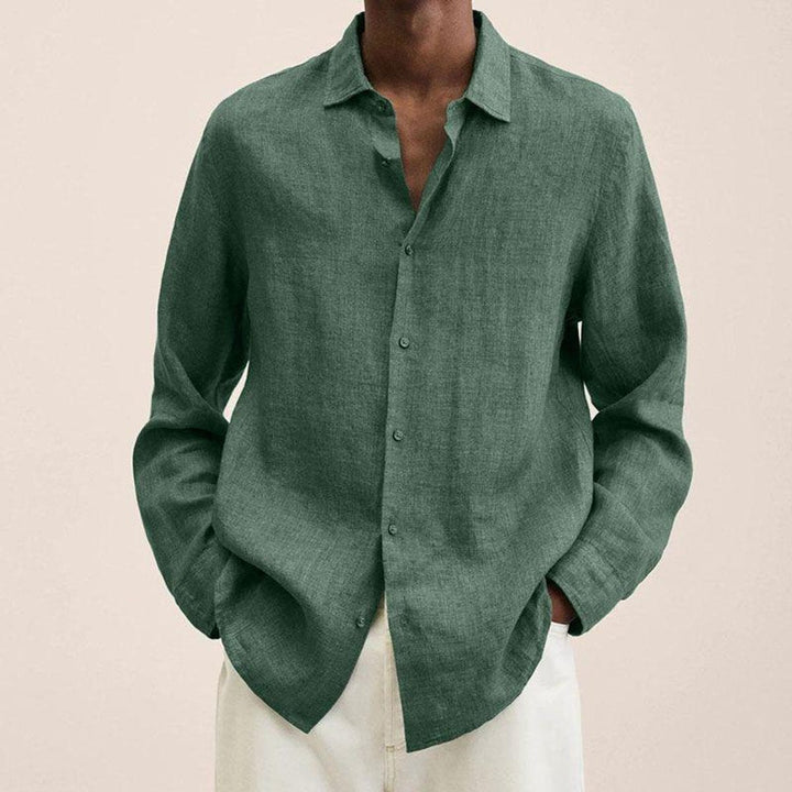 Jack | Men's Long-Sleeve Button-Up Shirt Spread Collar Relaxed Fit