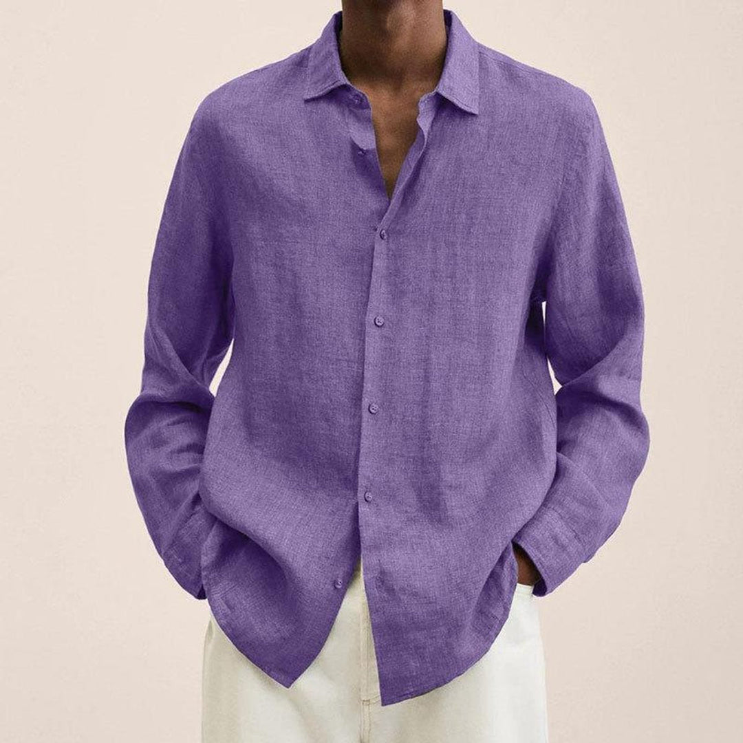 Jack | Men's Long-Sleeve Button-Up Shirt Spread Collar Relaxed Fit