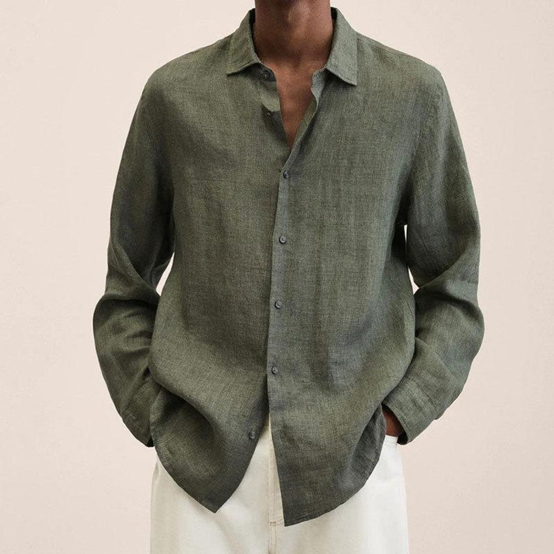 Jack | Men's Long-Sleeve Button-Up Shirt Spread Collar Relaxed Fit