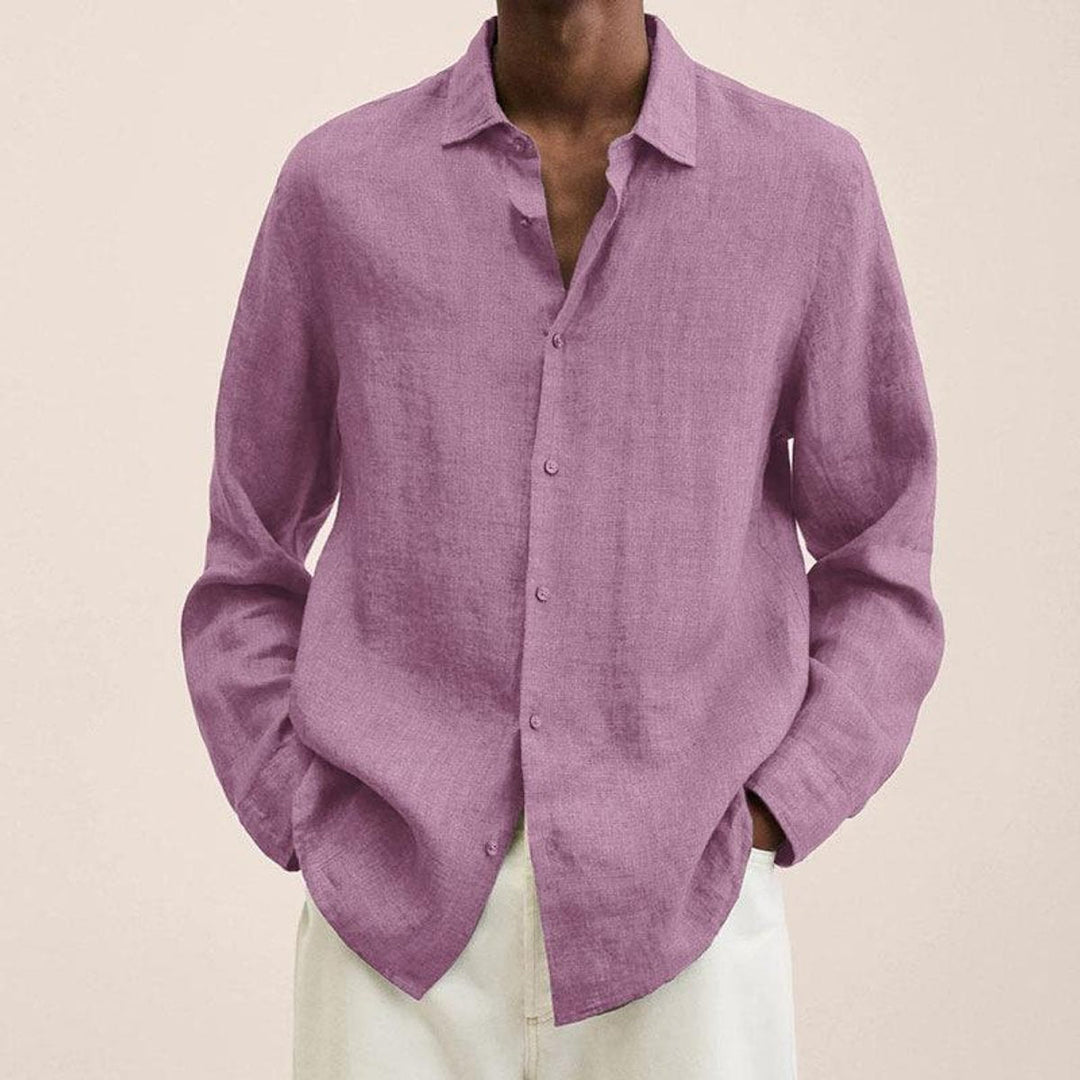 Jack | Men's Long-Sleeve Button-Up Shirt Spread Collar Relaxed Fit