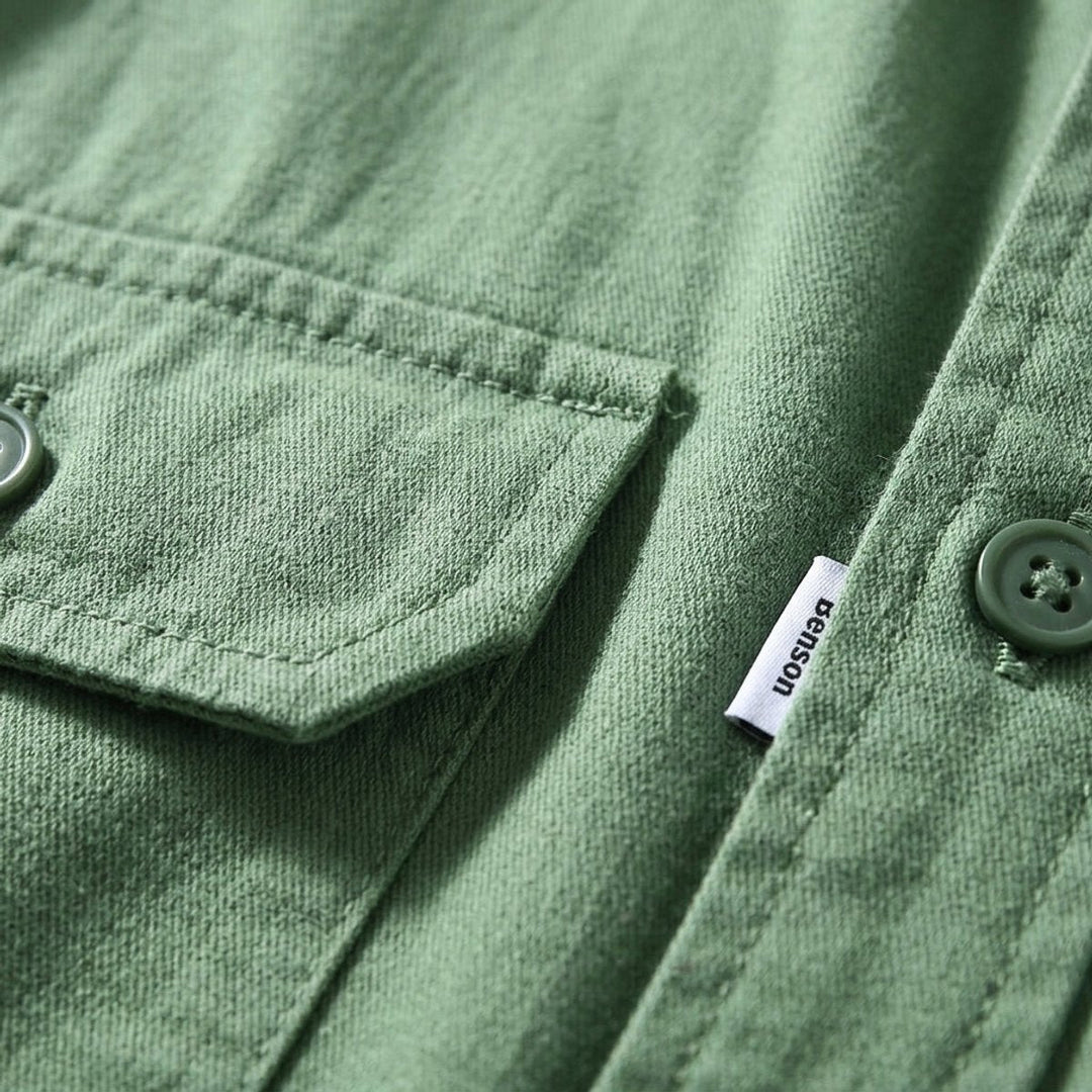 George | Men's Cotton Flannel Overshirt Dual Buttoned Chest Pockets