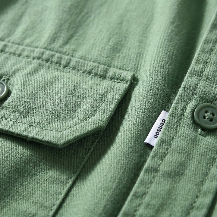 George | Men's Cotton Flannel Overshirt Dual Buttoned Chest Pockets