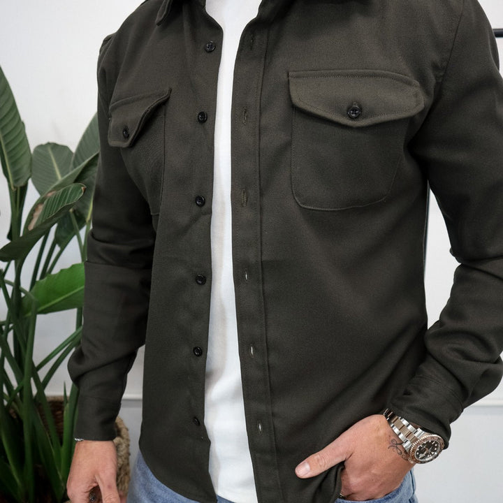 Jacob | Men's Cotton Flannel Overshirt Shirt Jacket Dual Chest Pockets