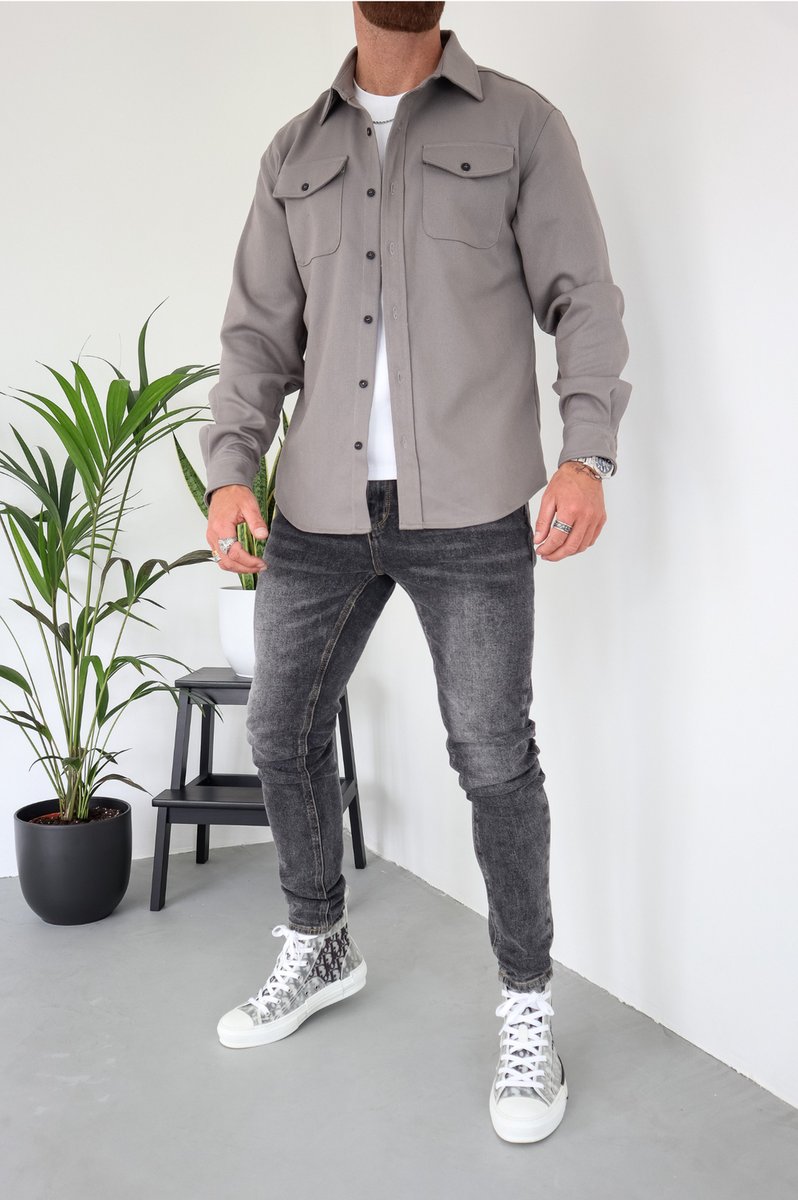 Jacob | Men's Cotton Flannel Overshirt Shirt Jacket Dual Chest Pockets