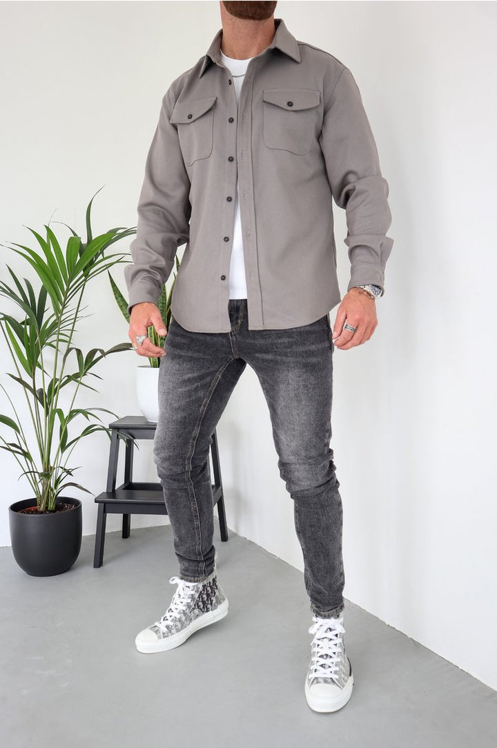 Jacob | Men's Cotton Flannel Overshirt Shirt Jacket Dual Chest Pockets