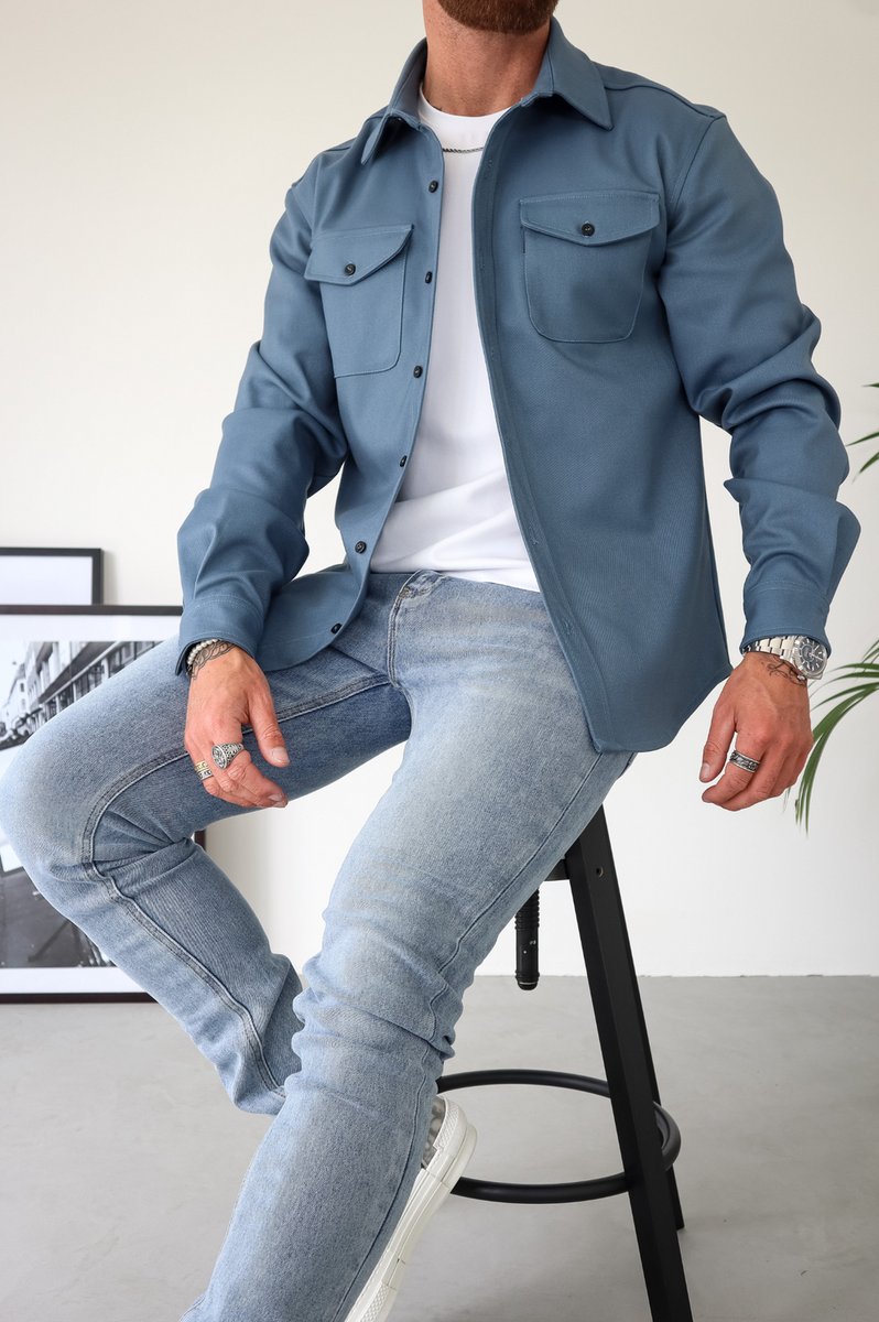 Jacob | Men's Cotton Flannel Overshirt Shirt Jacket Dual Chest Pockets