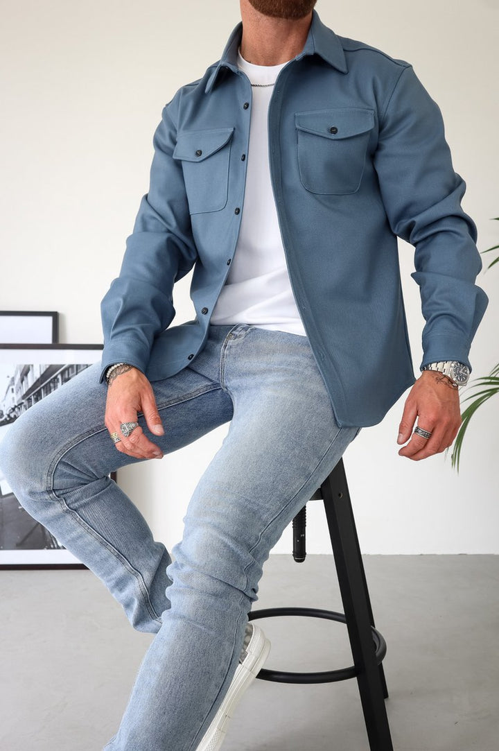 Jacob | Men's Cotton Flannel Overshirt Shirt Jacket Dual Chest Pockets