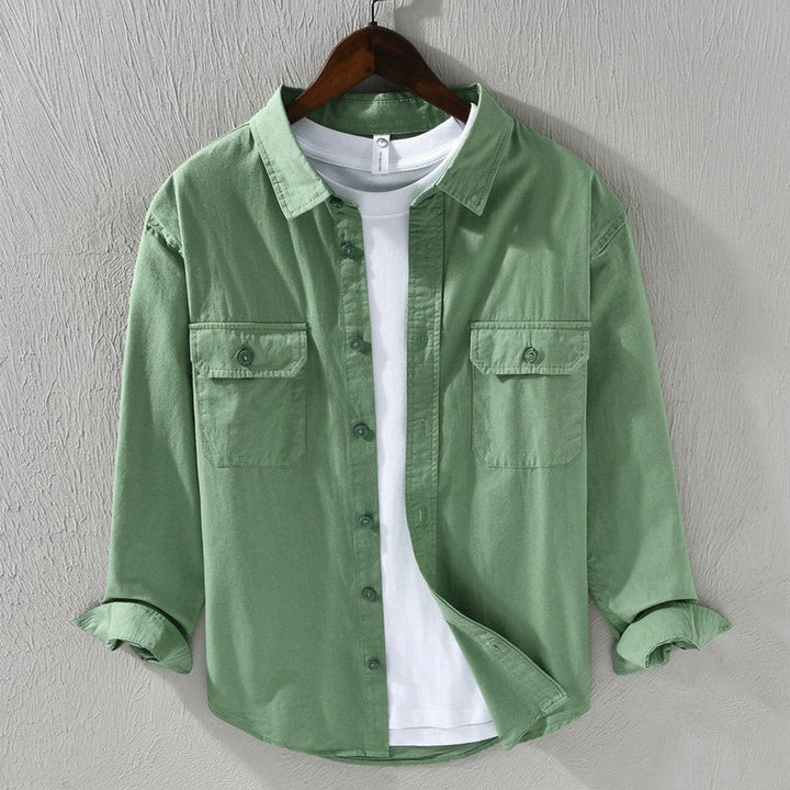 Thomas | Men's Cotton Flannel Overshirt Twin Buttoned Chest Pockets