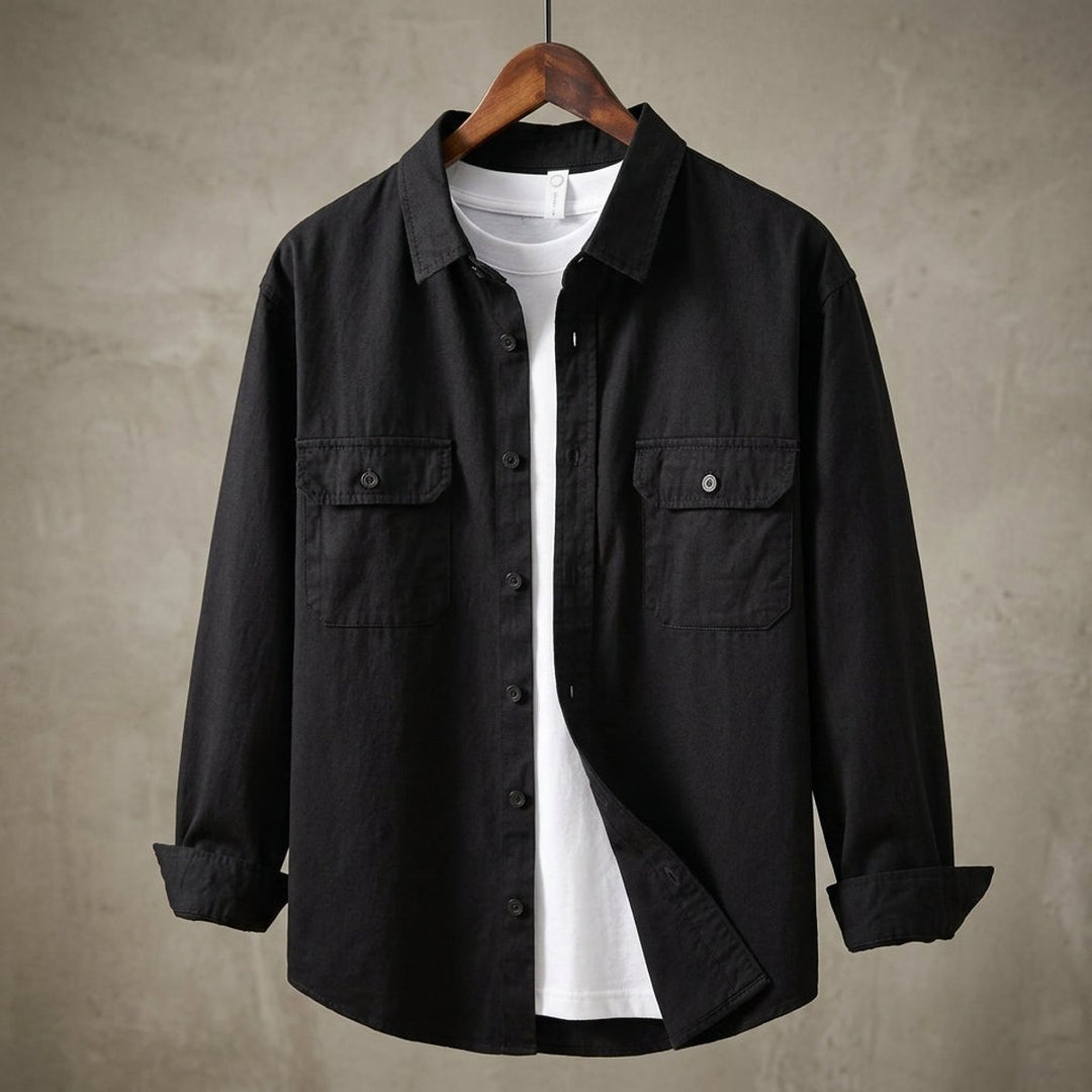 Thomas | Men's Cotton Flannel Overshirt Twin Buttoned Chest Pockets