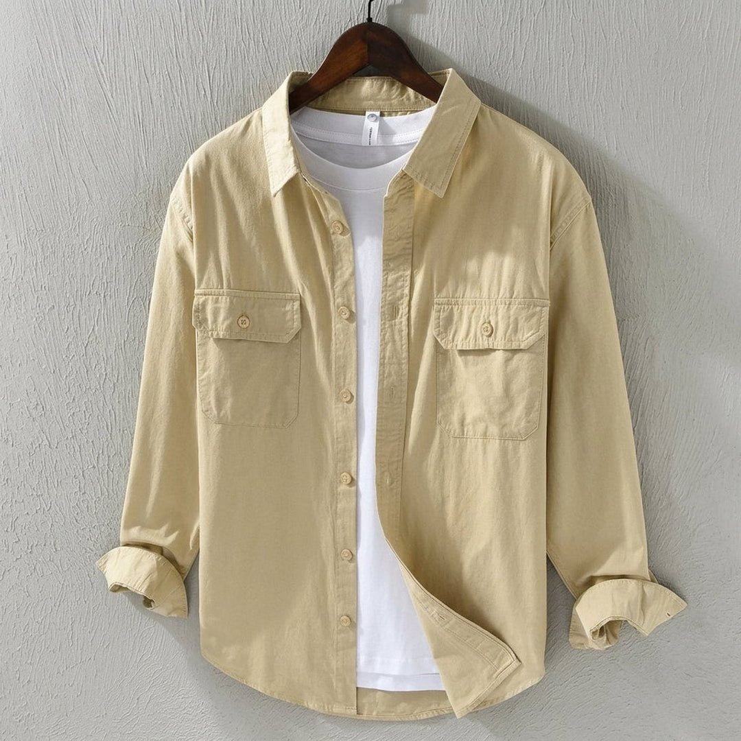 Thomas | Men's Cotton Flannel Overshirt Twin Buttoned Chest Pockets