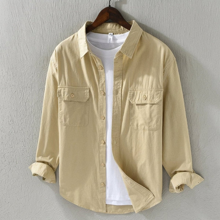 Thomas | Men's Cotton Flannel Overshirt Twin Buttoned Chest Pockets