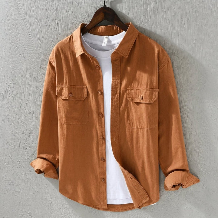 Thomas | Men's Cotton Flannel Overshirt Twin Buttoned Chest Pockets