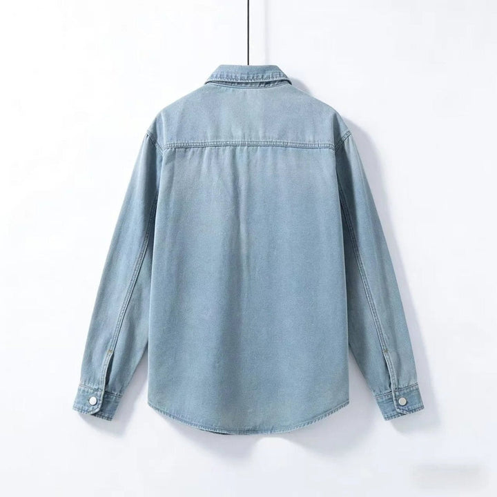 James | Men's Denim Overshirt Long Sleeve Relaxed Fit Chest Pockets