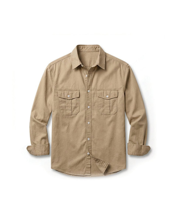 Theo | Men's Long-Sleeve Dual Chest Pocket Shirt Tailored Fit