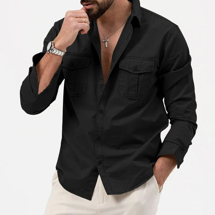 Theo | Men's Long-Sleeve Dual Chest Pocket Shirt Tailored Fit