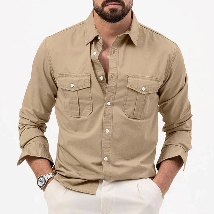 Theo | Men's Long-Sleeve Dual Chest Pocket Shirt Tailored Fit
