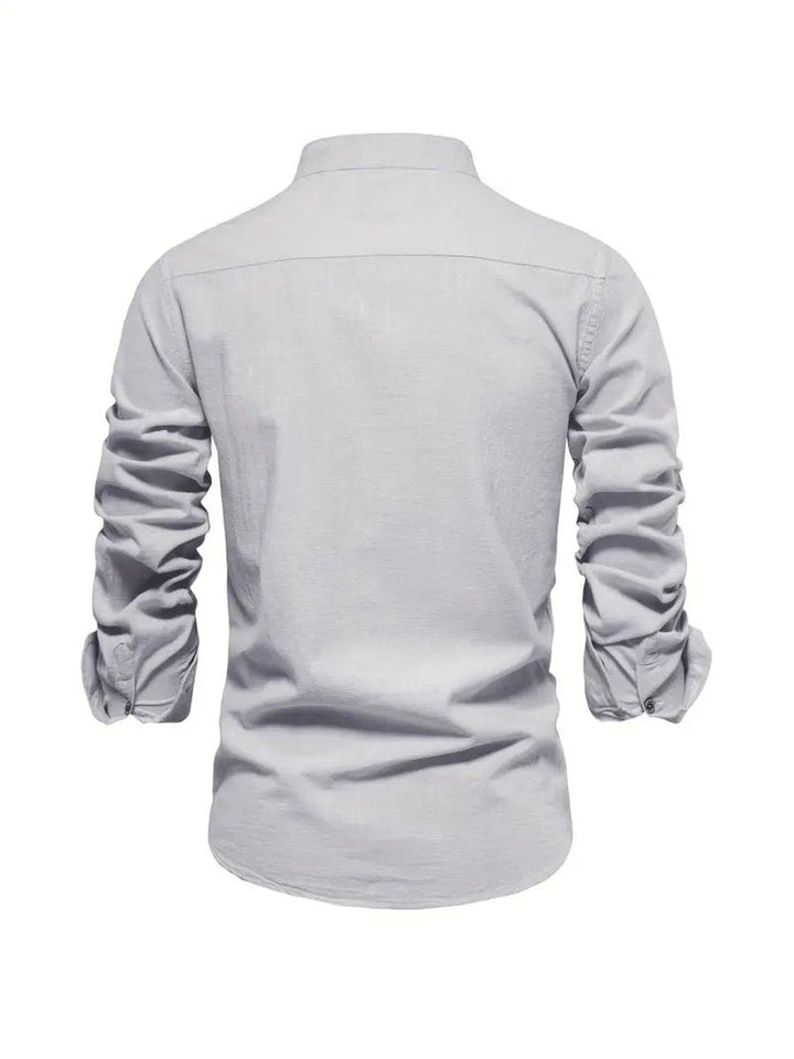 Oscar | Men's Long-Sleeve Mandarin Collar Oxford Shirt Slim Fit