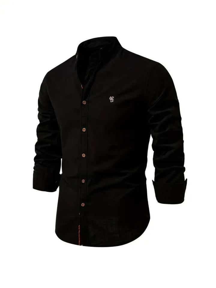 Oscar | Men's Long-Sleeve Mandarin Collar Oxford Shirt Slim Fit