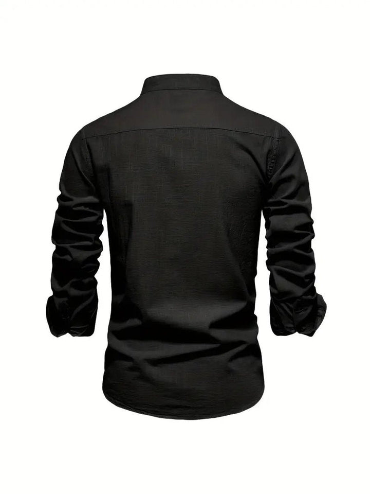 Oscar | Men's Long-Sleeve Mandarin Collar Oxford Shirt Slim Fit