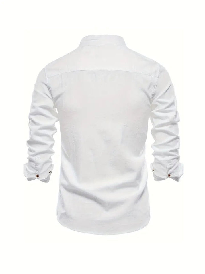 Oscar | Men's Long-Sleeve Mandarin Collar Oxford Shirt Slim Fit