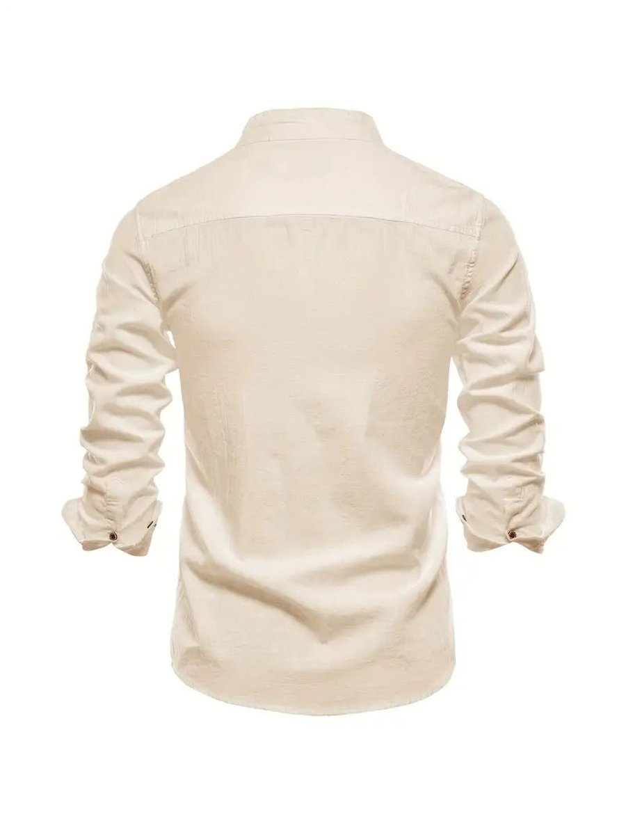 Oscar | Men's Long-Sleeve Mandarin Collar Oxford Shirt Slim Fit