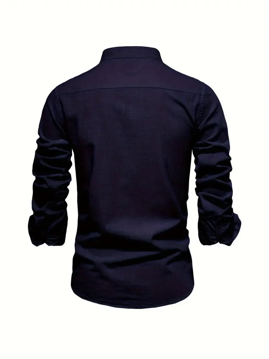 Oscar | Men's Long-Sleeve Mandarin Collar Oxford Shirt Slim Fit