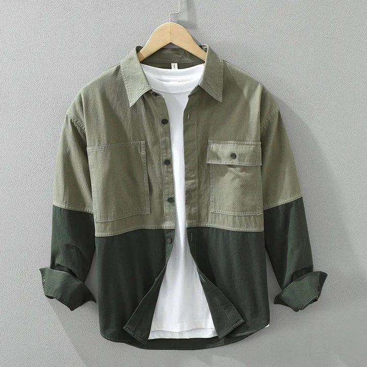 Muhammad | Men's Heavyweight Cotton Twill Overshirt Two-Tone Block