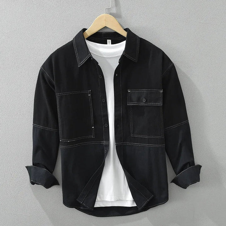 Muhammad | Men's Heavyweight Cotton Twill Overshirt Two-Tone Block
