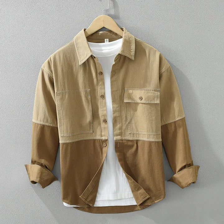 Muhammad | Men's Heavyweight Cotton Twill Overshirt Two-Tone Block