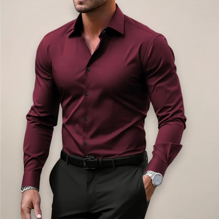 Oliver | Men's Long Sleeve Smart Casual Button-Up Shirt Notched Collar