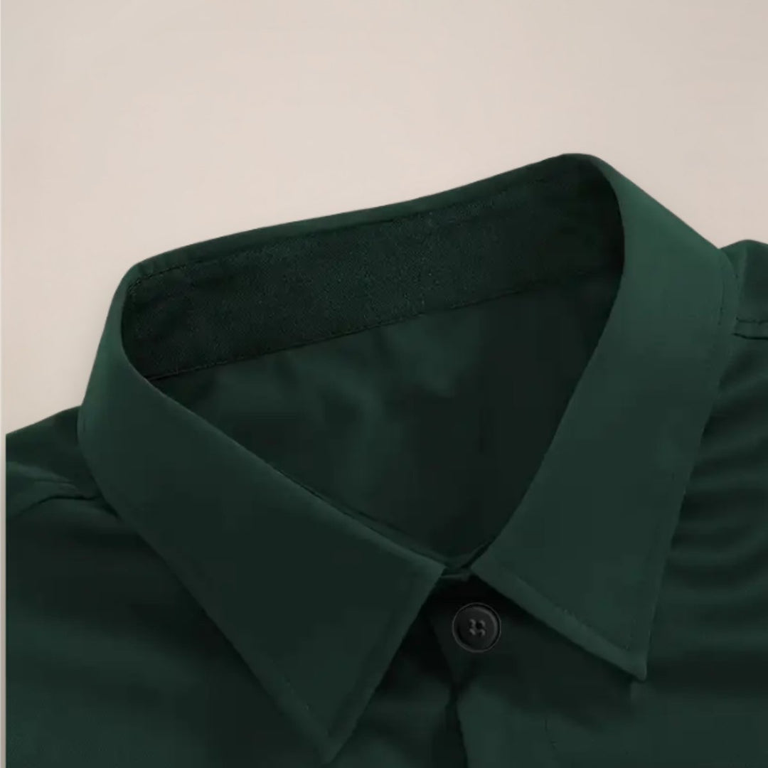 Oliver | Men's Long Sleeve Smart Casual Button-Up Shirt Notched Collar