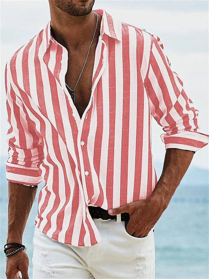 Archie | Men's Striped Button-Down Shirt Long Sleeve Relaxed Fit