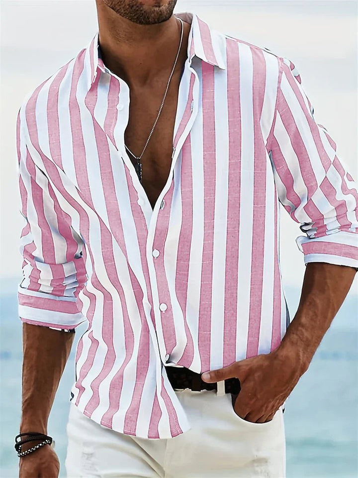 Archie | Men's Striped Button-Down Shirt Long Sleeve Relaxed Fit