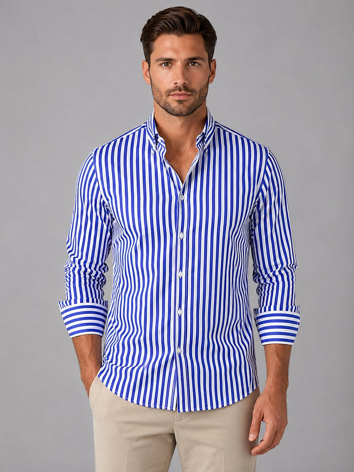 William | Men's Striped Smart Casual Shirt Button Cuffs Regular Fit
