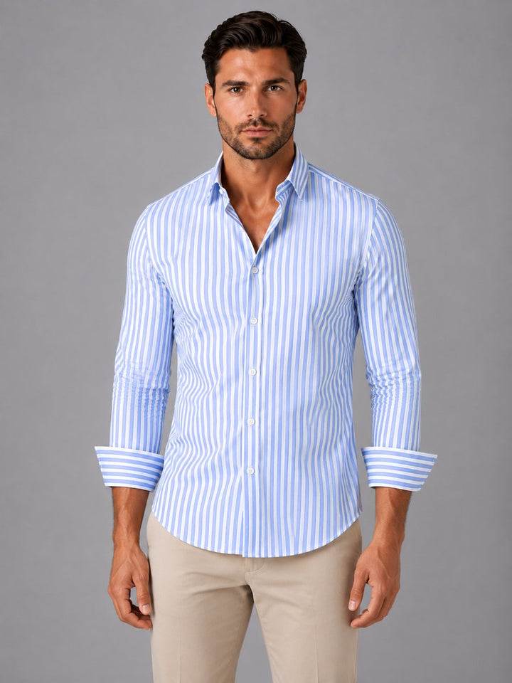 William | Men's Striped Smart Casual Shirt Button Cuffs Regular Fit