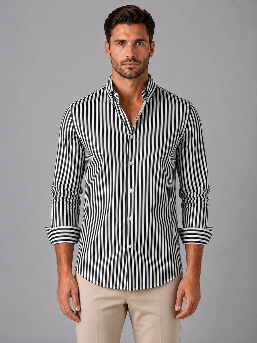 William | Men's Striped Smart Casual Shirt Button Cuffs Regular Fit