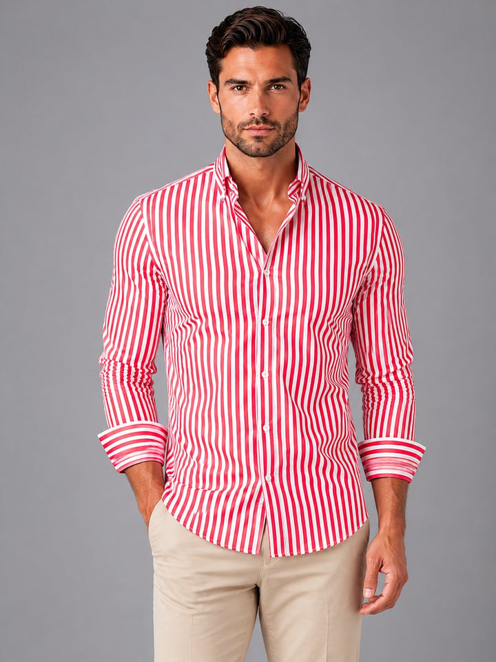 William | Men's Striped Smart Casual Shirt Button Cuffs Regular Fit