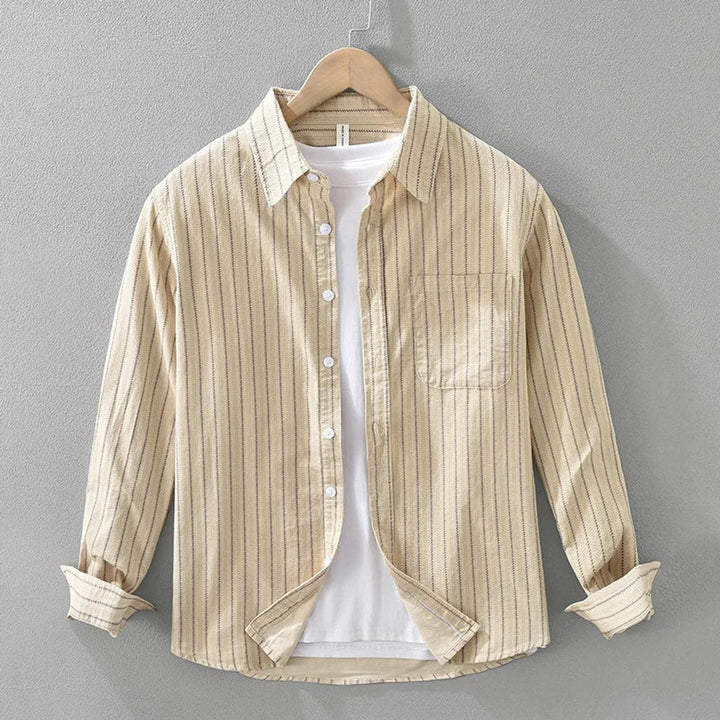 Leo | Men's Striped Cotton Shirt Relaxed Fit Chest Pocket