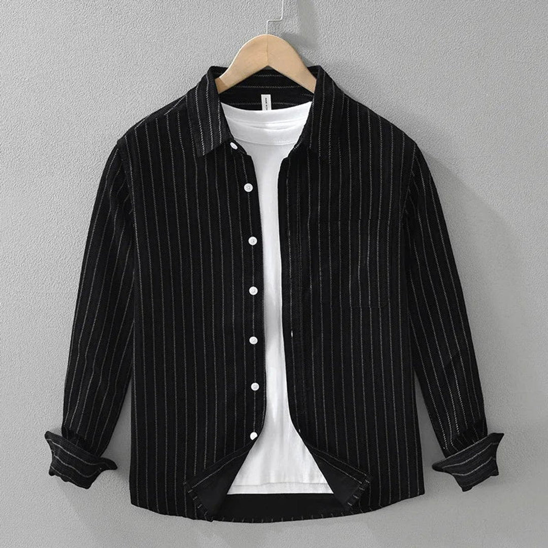 Leo | Men's Striped Cotton Shirt Relaxed Fit Chest Pocket