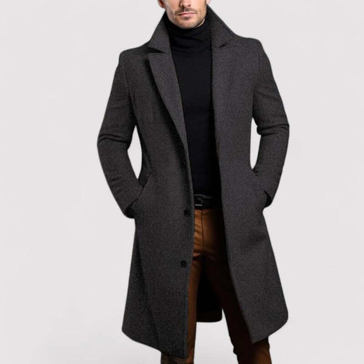 Charlie | Men's Long Wool-Look Overcoat Tailored Winter Coat Jacket