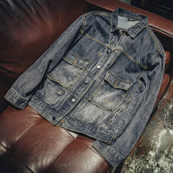 Alfie | Men's Loose-Fit Washed Denim Jacket Carhartt-Style Bomber