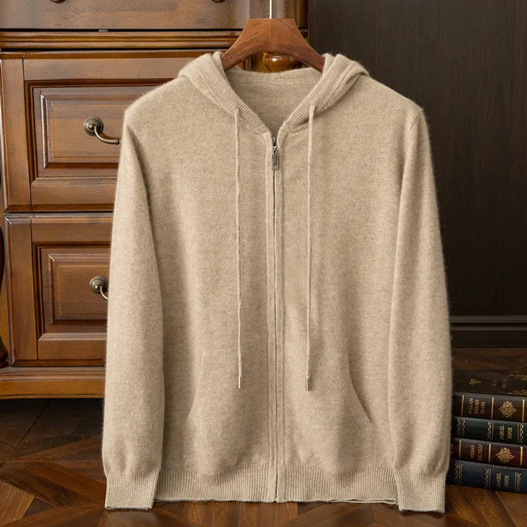 Henry | Men's Merino Wool Full-Zip Hoodie Knitted Jumper