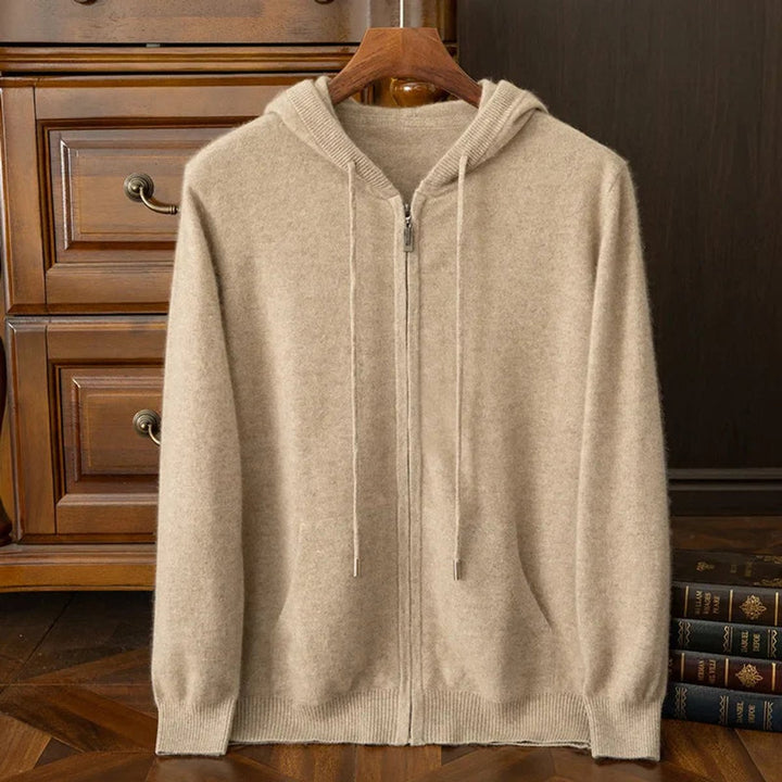 Henry | Men's Merino Wool Full-Zip Hoodie Knitted Jumper
